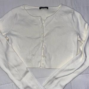 brandy melville - long sleeve crop knit top